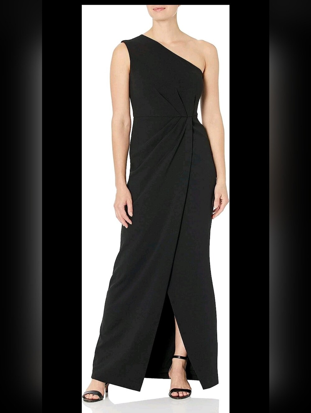 NWT Calvin Klein Black One-Shoulder Evening Gown SZ 4